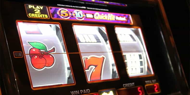 Slot machine in action