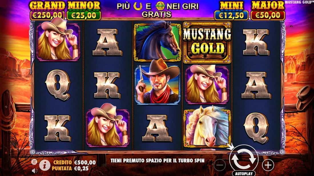 The Mustang Gold slot machine by Pragmatic Play.