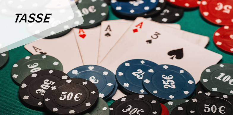 Carte da gioco e written TASSE