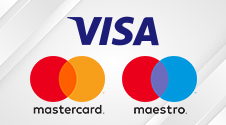 The Visa, Mastercard and Maestro logos