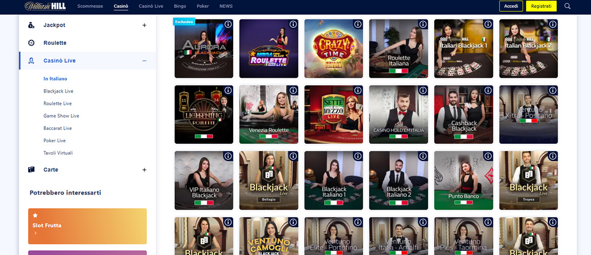 A panoramic view of the games at William Hill