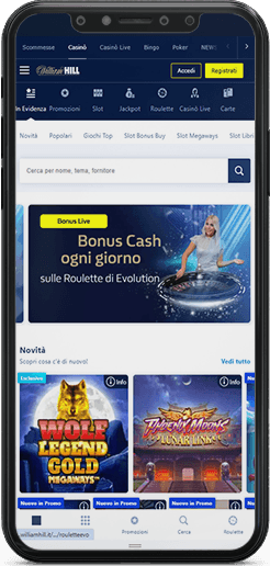 The William Hill homepage is mobile
