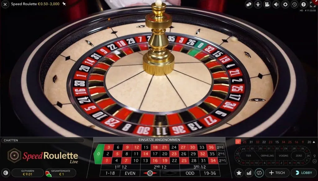Live Speed Roulette von Evolution 1