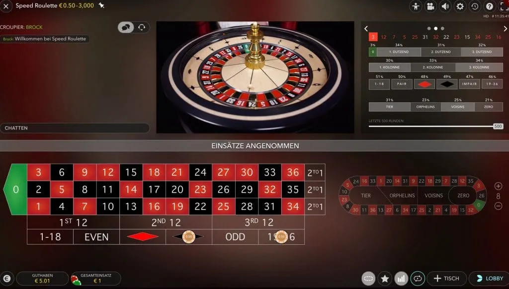 Live Speed Roulette von Evolution 2