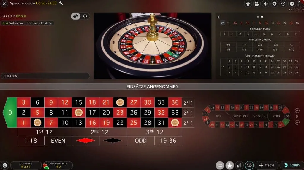 Live Speed Roulette von Evolution 4